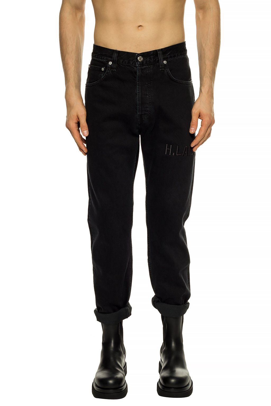 Black Logo-embroidered jeans Helmut Lang - Vitkac Canada